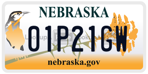 01P21GW  license plate in NE