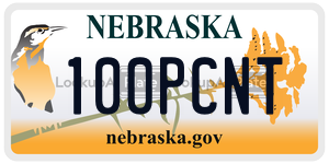 100PCNT  license plate in NE