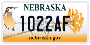 1022AF  license plate in NE