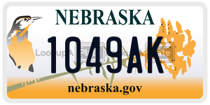 1049AK  license plate in NE
