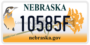 10585F license plate in Nebraska