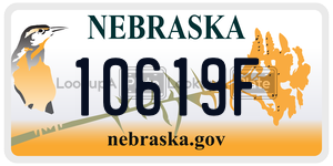 10619F  license plate in NE
