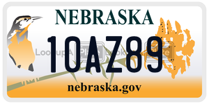 10AZ89  license plate in NE