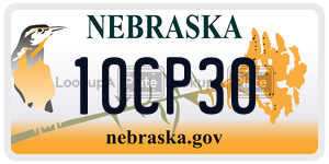 10CP30 license plate in Nebraska