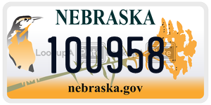 10U958  license plate in NE