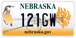 121GW license plate in Nebraska