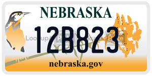 12B823 license plate in Nebraska