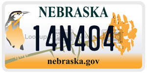 14N404  license plate in NE
