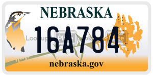 16A784  license plate in NE