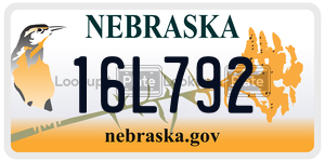 16L792  license plate in NE