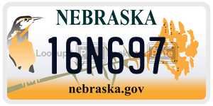 16N697  license plate in NE