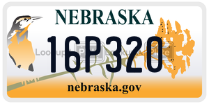 16P320 license plate in Nebraska