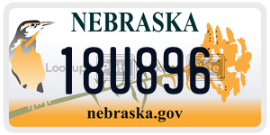 18U896  license plate in NE