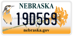 19D569 license plate in Nebraska