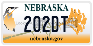 202DT license plate in Nebraska