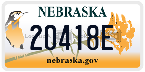 20418E license plate in Nebraska