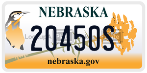 20450S  license plate in NE