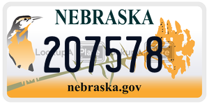 207578  license plate in NE