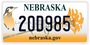 20D985  license plate in NE