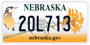 20L713 license plate in Nebraska