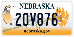 20V876  license plate in NE