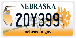 20Y399 license plate in Nebraska