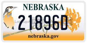 21896D  license plate in NE