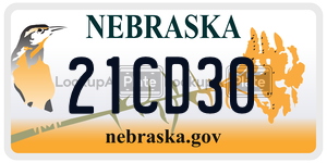 21CD30  license plate in NE