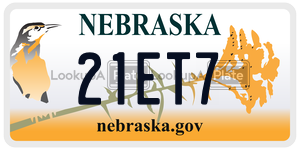 21ET7  license plate in NE