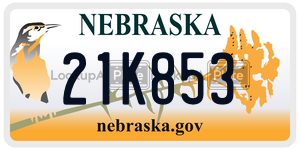 21K853  license plate in NE