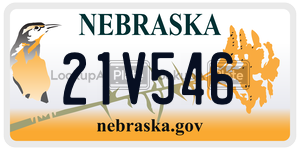 21V546 license plate in Nebraska