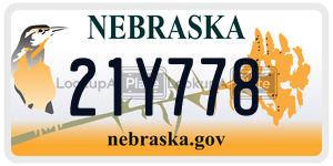 21Y778 license plate in Nebraska