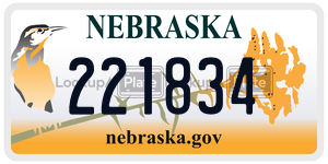 221834  license plate in NE
