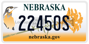 22450S  license plate in NE