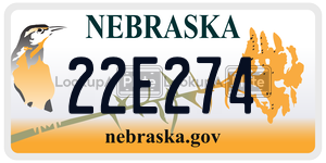 22E274 license plate in Nebraska