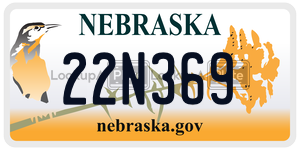 22N369  license plate in NE