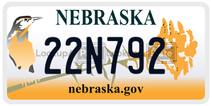 22N792  license plate in NE