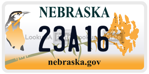 23A16  license plate in NE
