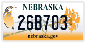 26B703  license plate in NE