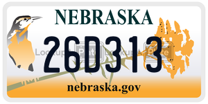 26D313  license plate in NE