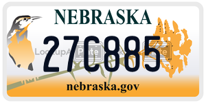 27C885  license plate in NE