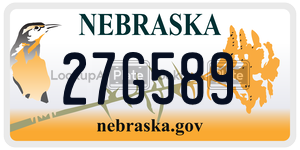 27G589  license plate in NE