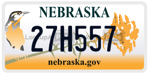 27H557  license plate in NE