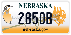 2850B  license plate in NE