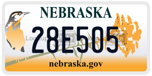 28E505  license plate in NE