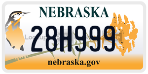 28H999  license plate in NE