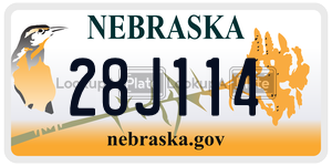 28J114  license plate in NE