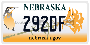 292DF  license plate in NE