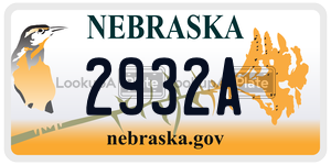 2932A  license plate in NE