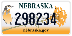 298234 license plate in Nebraska
